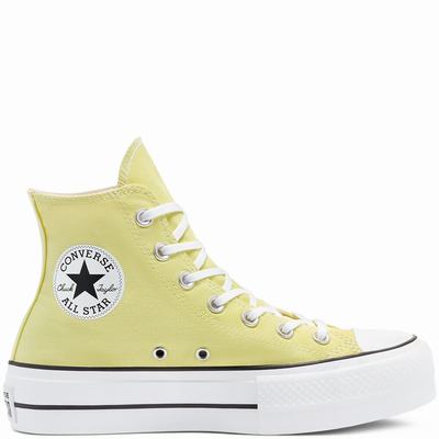 Converse Color Platform Chuck Taylor All Star - Naisten Matalavartiset Tennarit - VaaleanKeltainen/V